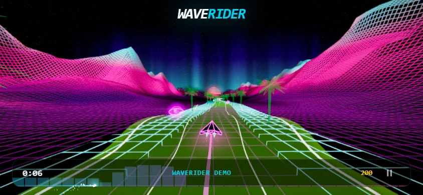 WaveRider running on a phone held sideways